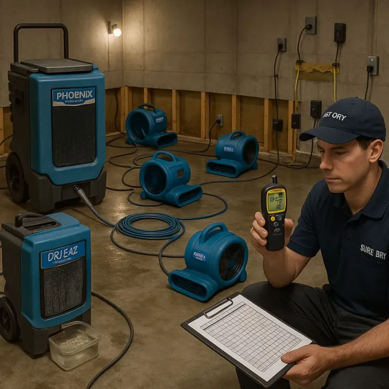 Structural Drying and Dehumidification process in West Gate, VA